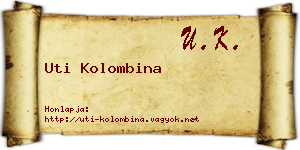 Uti Kolombina névjegykártya
